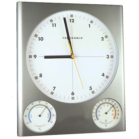 Digi-Sense Traceable Analog Wall Clock w/Temp, Humi 94460-35